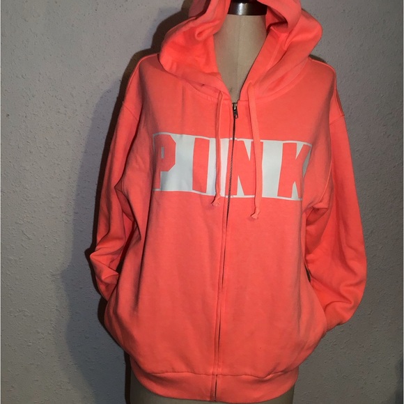 Pink Victoria’s Secret zip up hoodie jacket size XS - Picture 1 of 10